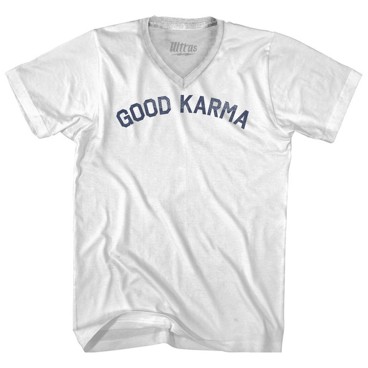 Good Karma Adult Tri-Blend V-neck T-shirt - White