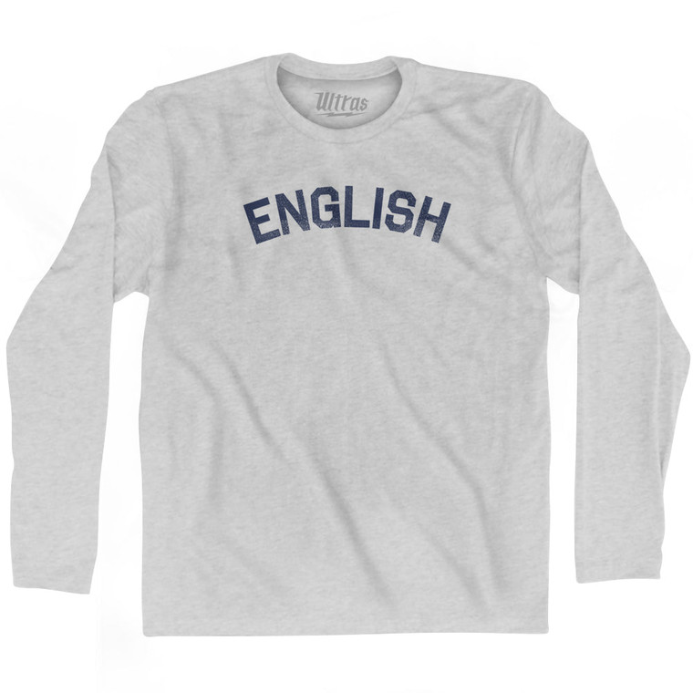 ENGLISH Adult Cotton Long Sleeve T-shirt - Grey Heather
