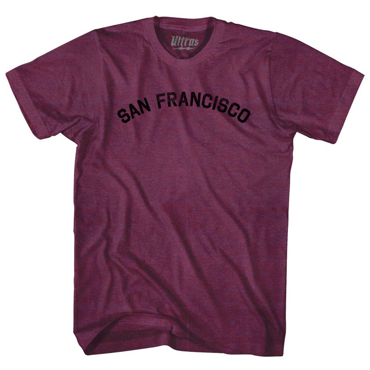 San Francisco Adult Tri-Blend T-shirt - Athletic Cranberry