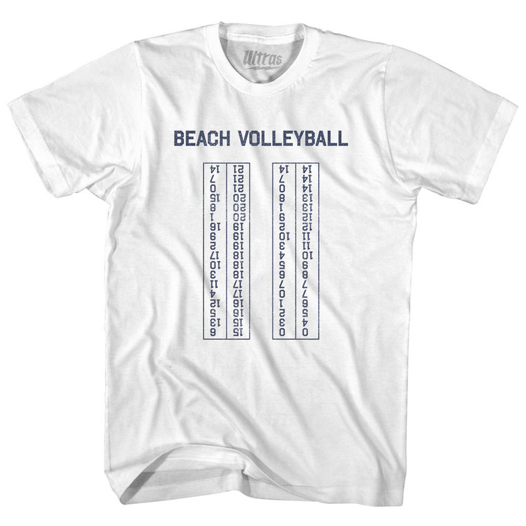 Beach Volleyball Switch Every 7 Points Scoring Chart Youth Cotton T-shirt - White