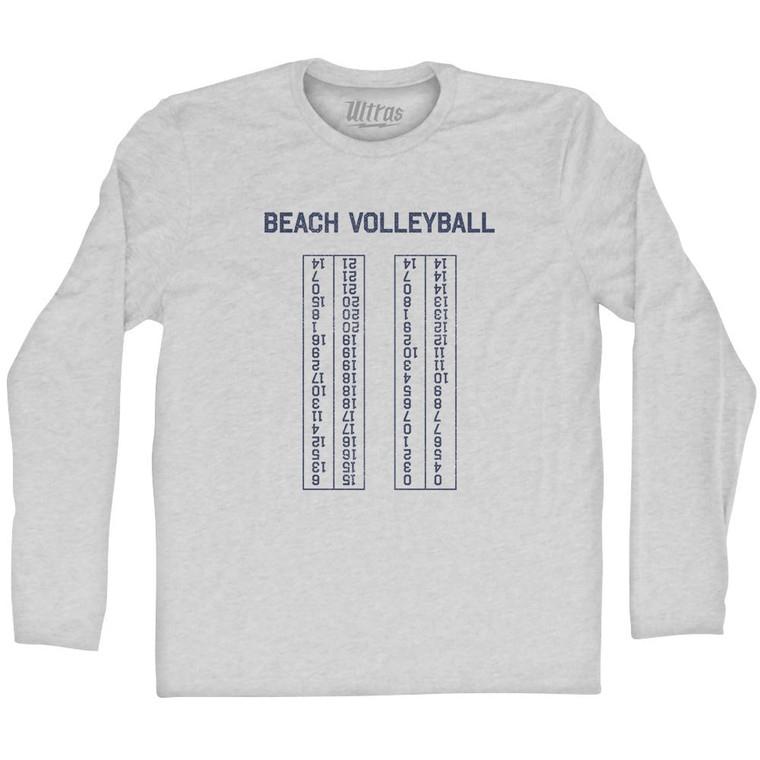 Beach Volleyball Switch Every 7 Points Scoring Chart Adult Cotton Long Sleeve T-shirt - Grey Heather
