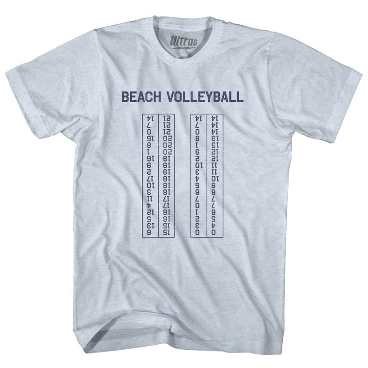Beach Volleyball Switch Every 7 Points Scoring Chart Adult Tri-Blend T-shirt - Athletic White