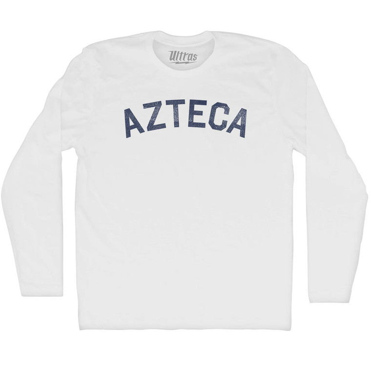Azteca Adult Cotton Long Sleeve T-shirt - White