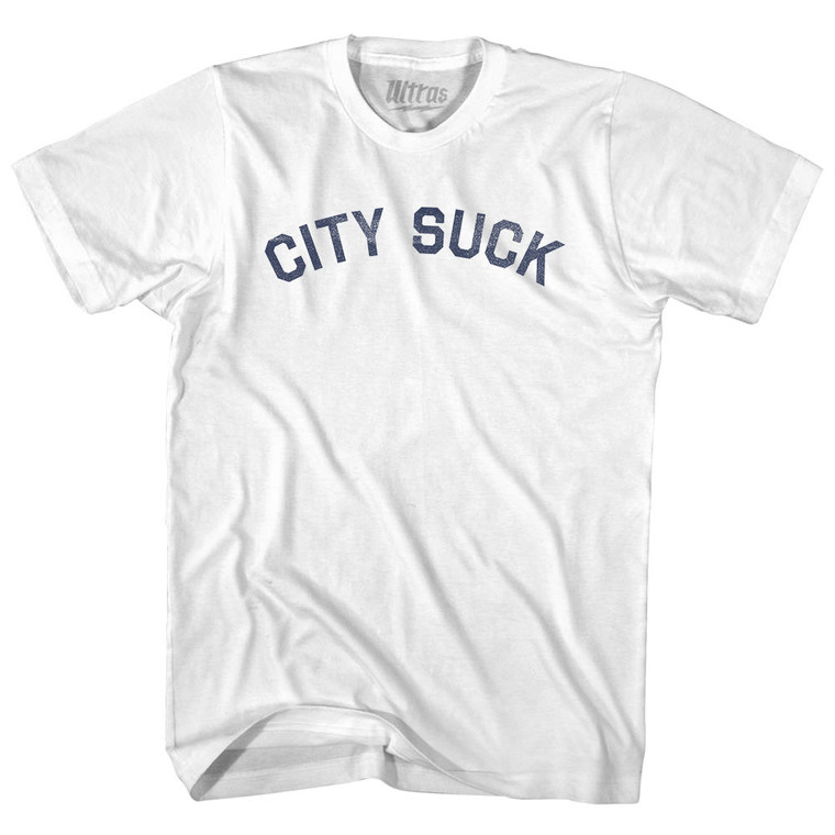 City Suck Adult Cotton T-shirt - White