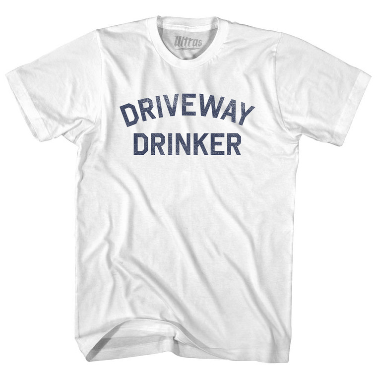 Driveway Drinker Womens Cotton Junior Cut T-Shirt - White