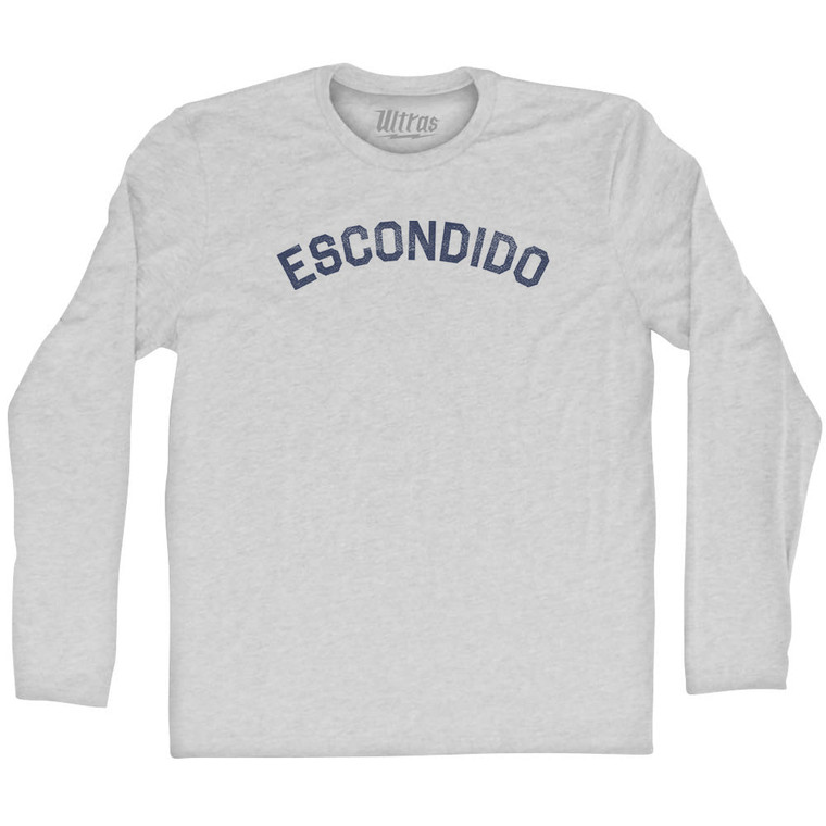 Escondido Adult Cotton Long Sleeve T-shirt - Grey Heather