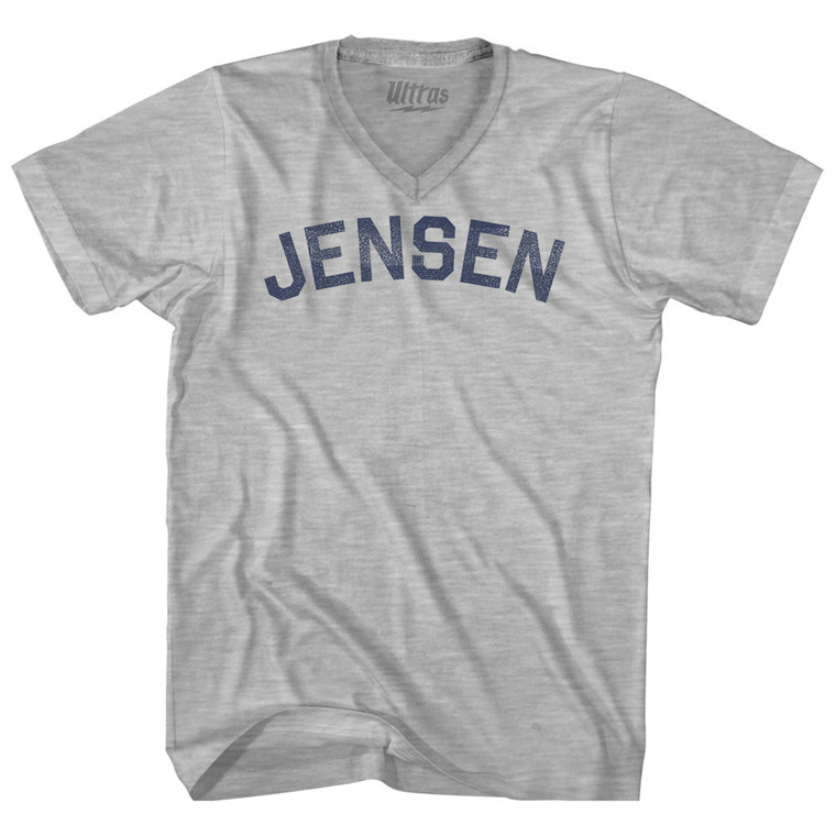 Jensen Adult Cotton V-neck T-shirt - Grey Heather