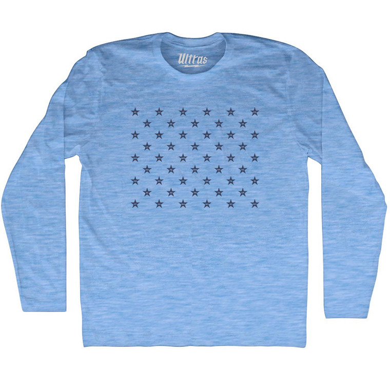State Abbreviation Tee Adult Tri-Blend Long Sleeve T-shirt - Athletic Blue
