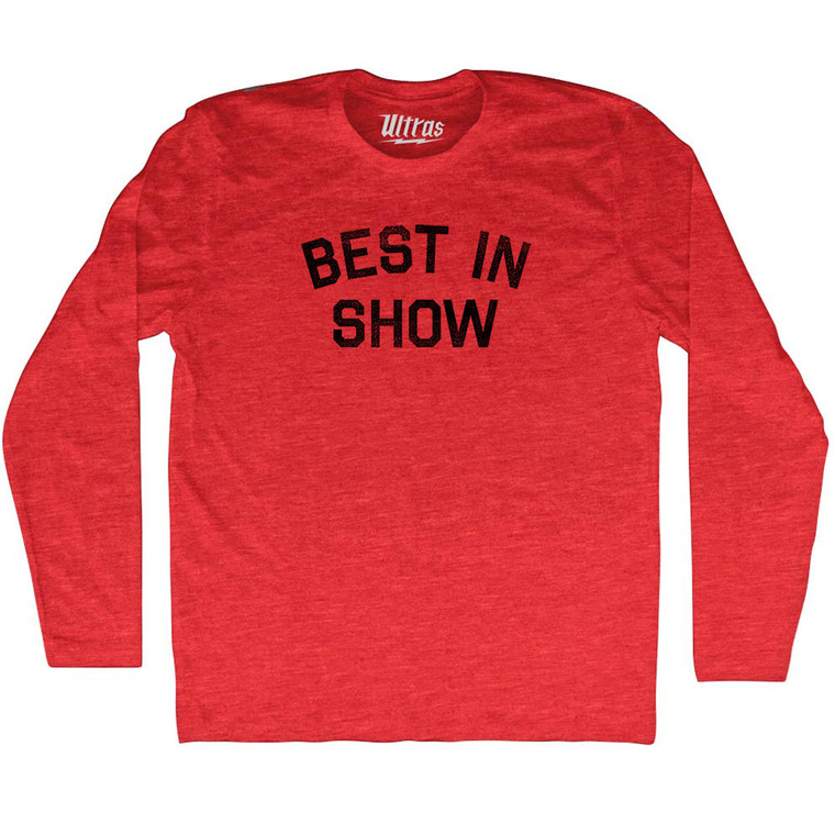 Best In Show Adult Tri-Blend Long Sleeve T-shirt - Athletic Red