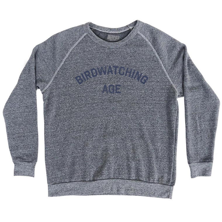 Birdwatching Age Adult Tri-Blend Sweatshirt - Athletic Grey