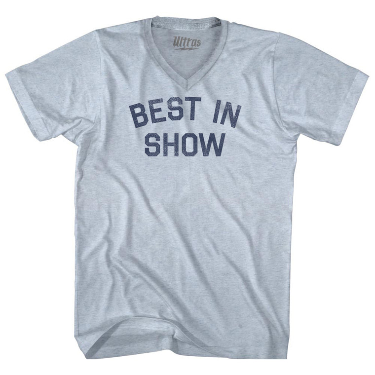 Best In Show Adult Tri-Blend V-neck T-shirt - Athletic White
