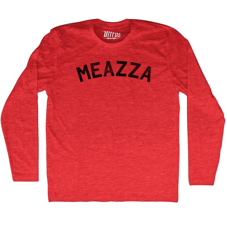 Meazza Adult Tri-Blend Long Sleeve T-shirt - Athletic Red