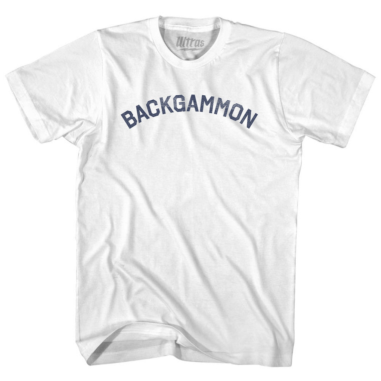 Backgammon Womens Cotton Junior Cut T-Shirt - White