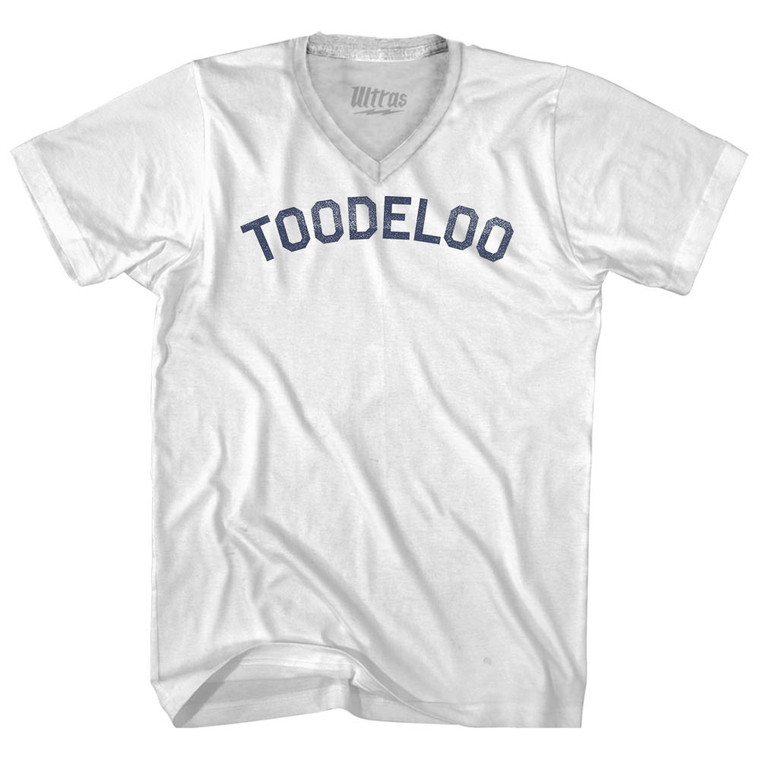 Toodeloo Adult Tri-Blend V-neck T-shirt - White