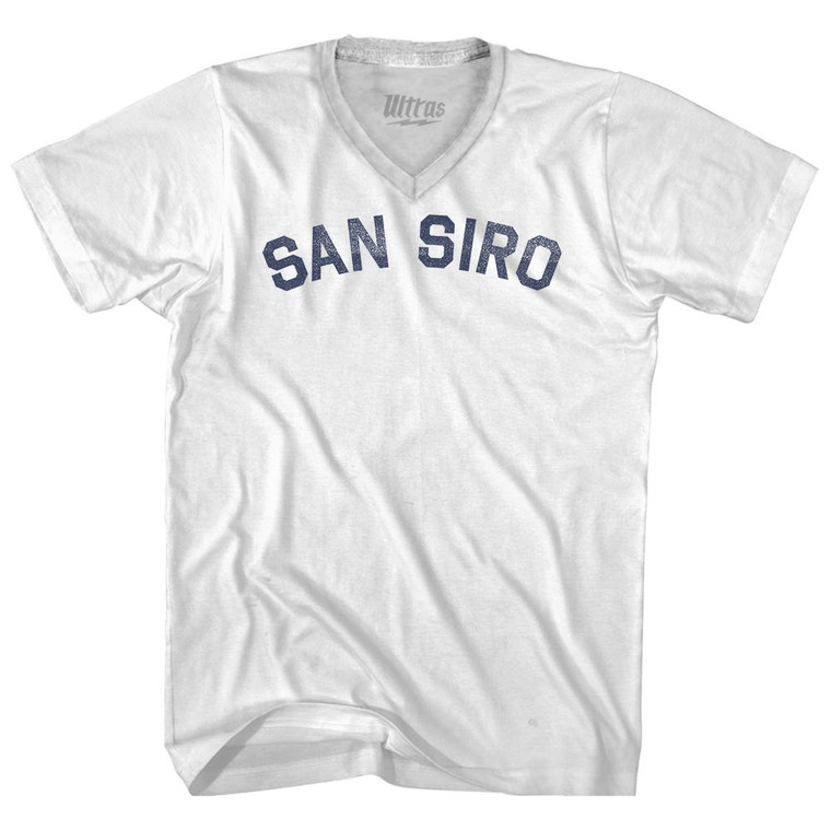 San Siro Adult Tri-Blend V-Neck T-Shirt - White