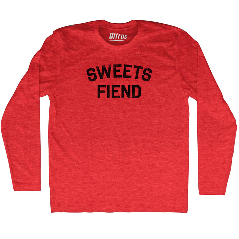 Sweets Fiend Adult Tri-Blend Long Sleeve T-Shirt - Athletic Red