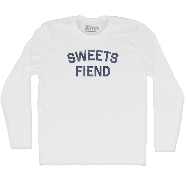 Sweets Fiend Adult Cotton Long Sleeve T-Shirt - White