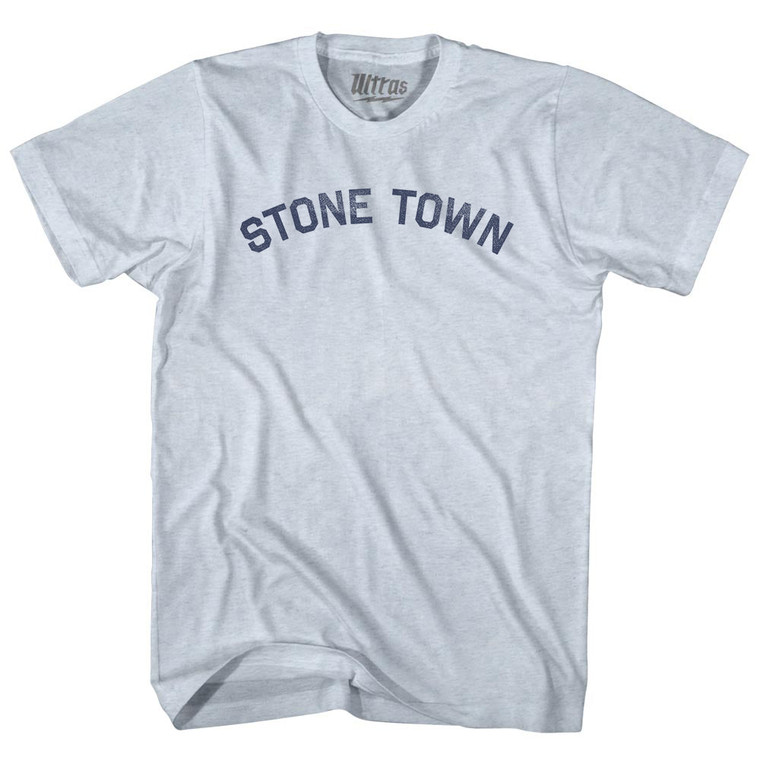 Stone Town Adult Tri-Blend T-Shirt - Athletic White