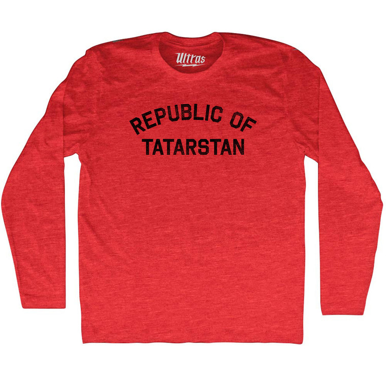 Republic Of Tatarstan Adult Tri-Blend Long Sleeve T-shirt - Athletic Red