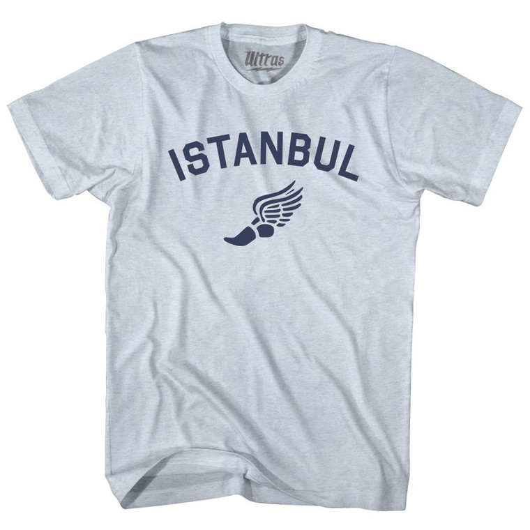 Istanbul Running Track Winged Foot Adult Tri-Blend T-shirt - Athletic White