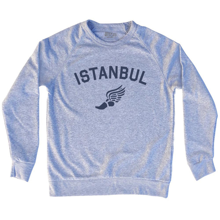 Istanbul Running Track Winged Foot Adult Tri-Blend Sweatshirt - Grey Heather
