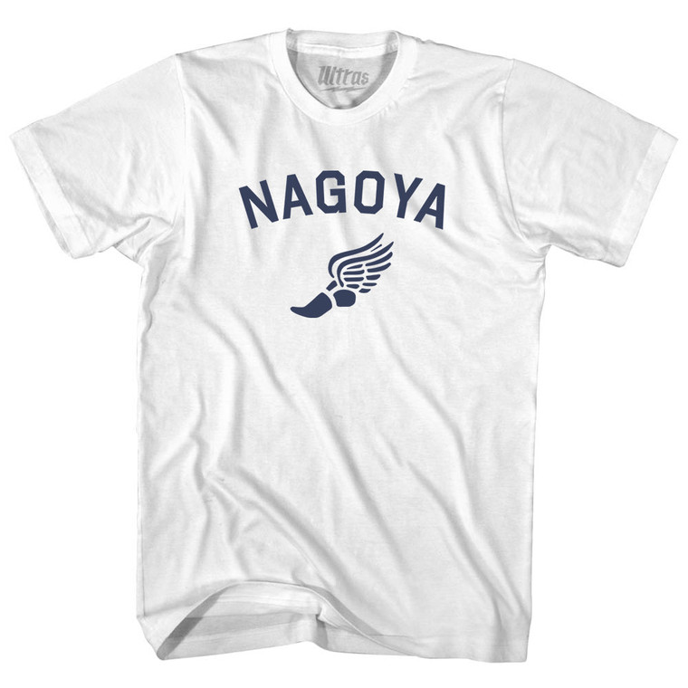 Nagoya Running Track Winged Foot Womens Cotton Junior Cut T-Shirt - White