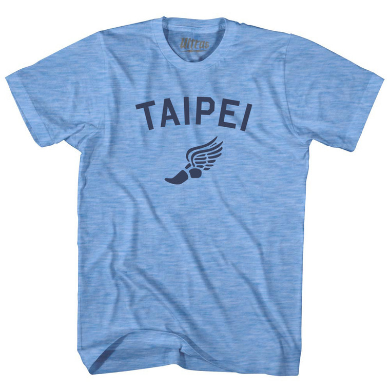 Taipei Running Track Winged Foot Adult Tri-Blend T-shirt - Athletic Blue