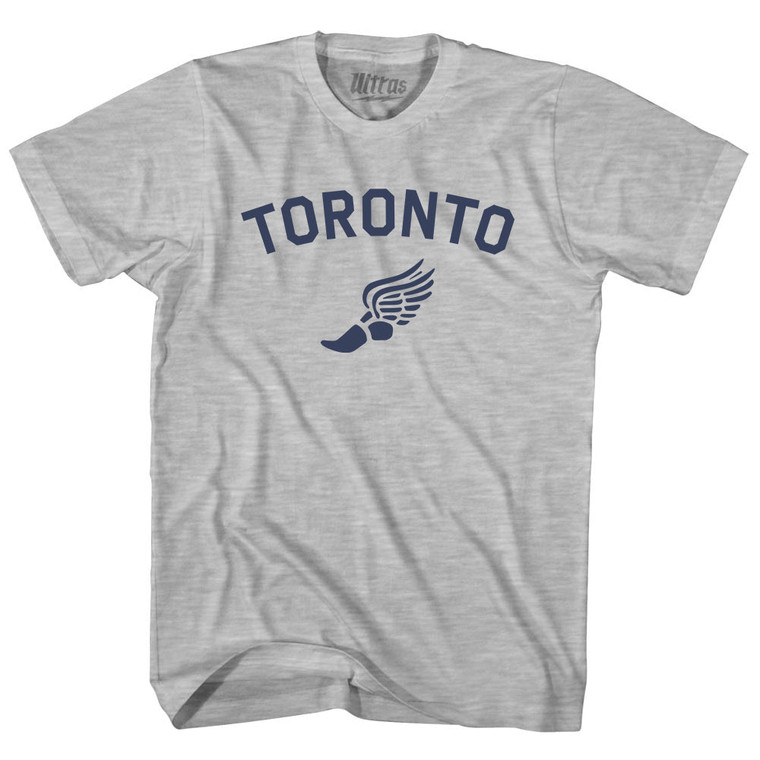Toronto Running Track Winged Foot Adult Cotton T-shirt - Grey Heather