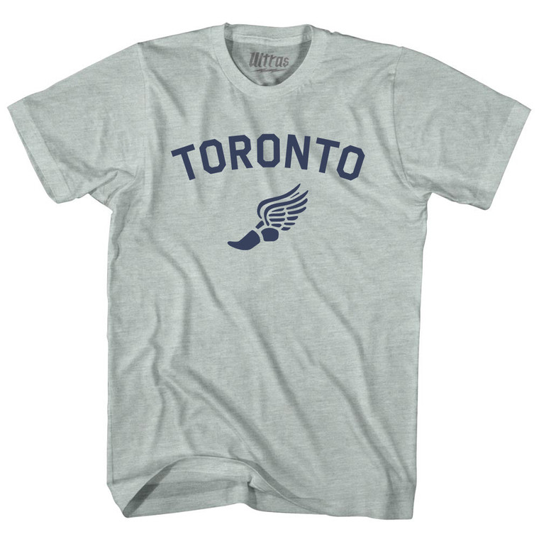 Toronto Running Track Winged Foot Adult Tri-Blend T-shirt - Athletic Cool Grey