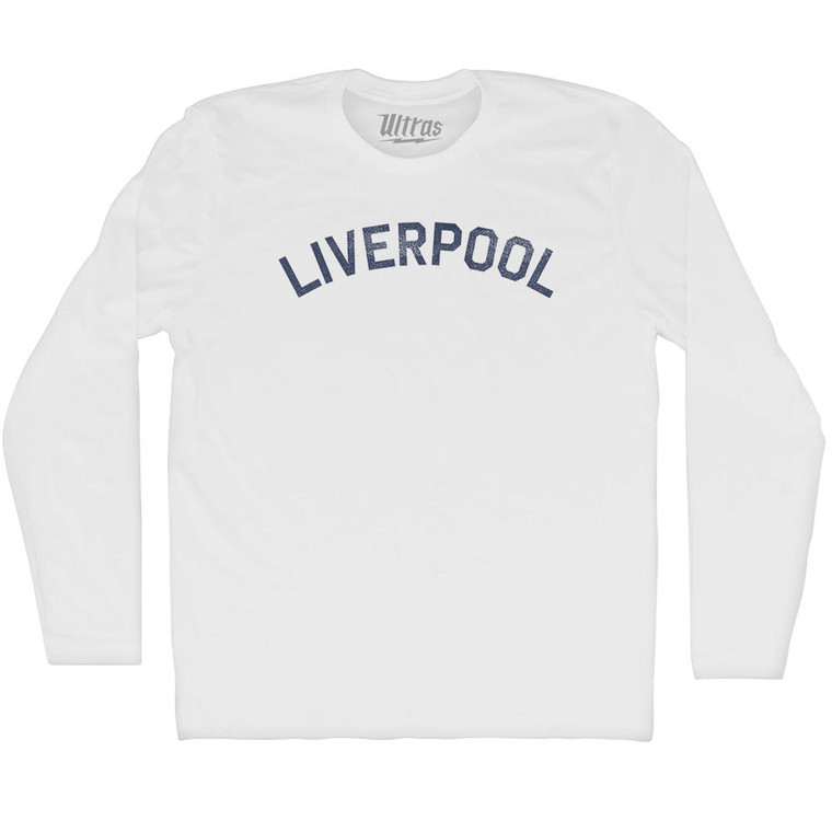 Liverpool Adult Cotton Long Sleeve T-shirt - White
