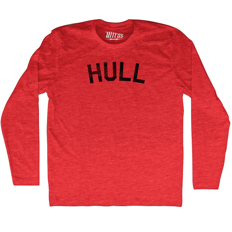 Hull Adult Tri-Blend Long Sleeve T-shirt - Athletic Red
