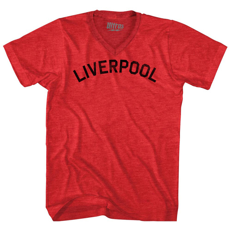 Liverpool Adult Tri-Blend V-neck T-shirt - Athletic Red