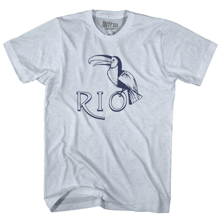 Rio Toucan Travel Adult Tri-Blend T-Shirt - Athletic White