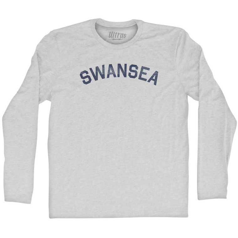 Swansea Adult Cotton Long Sleeve T-shirt - Grey Heather