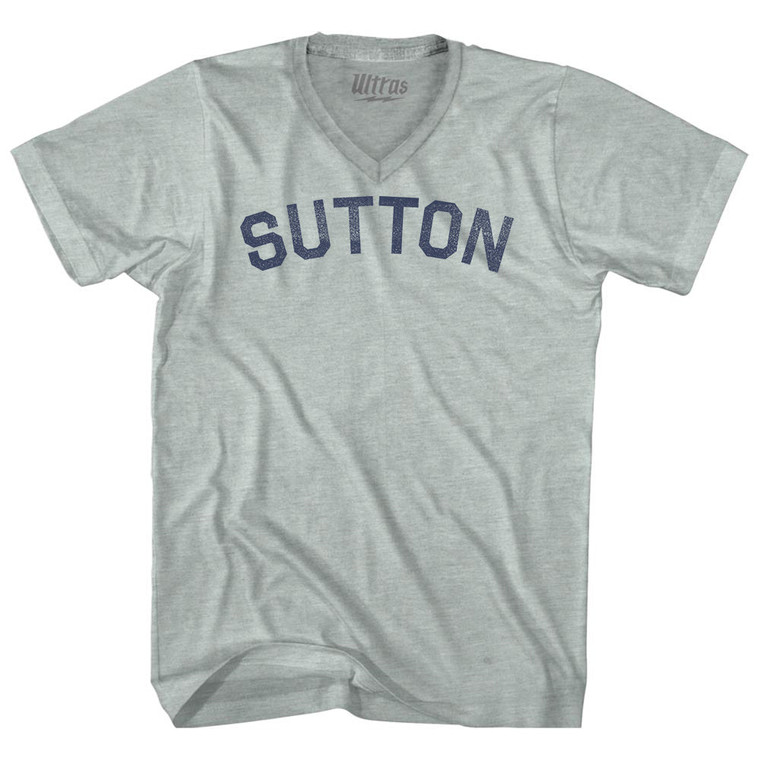 Sutton Adult Tri-Blend V-neck T-shirt - Athletic Cool Grey