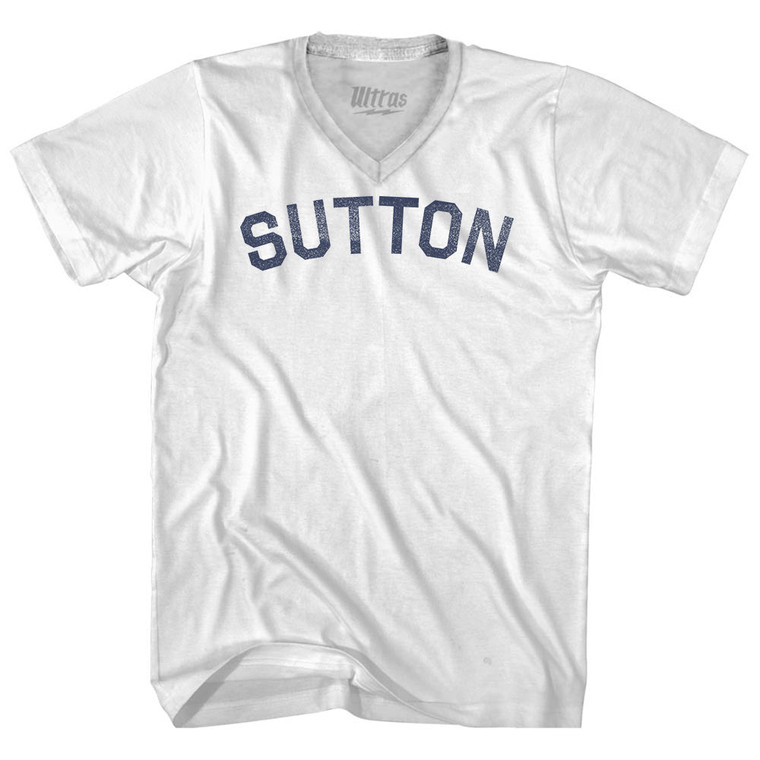 Sutton Adult Tri-Blend V-neck T-shirt - White