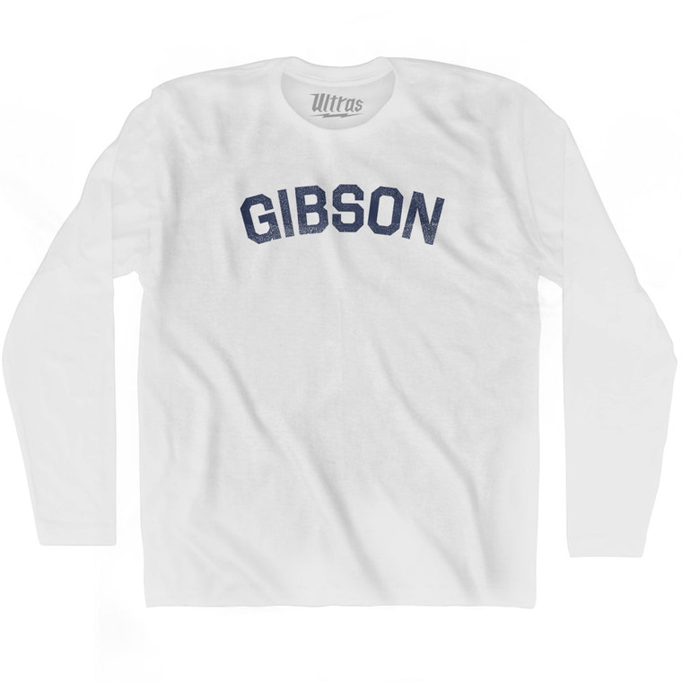 GIBSON Adult Cotton Long Sleeve T-shirt - White