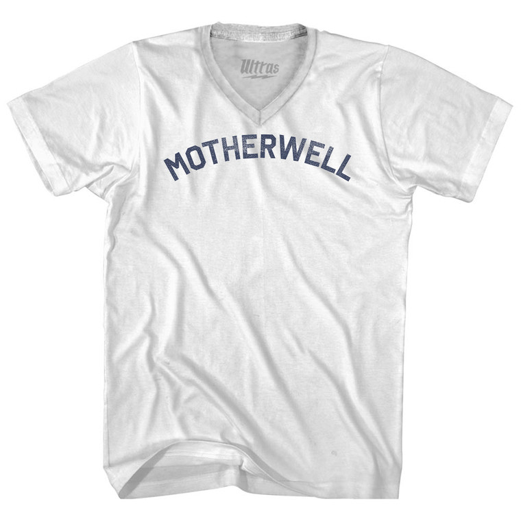 Motherwell Adult Tri-Blend V-neck T-shirt - White