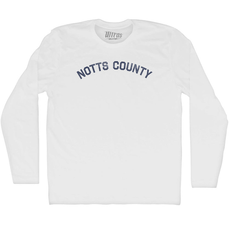 Notts County Adult Cotton Long Sleeve T-shirt - White