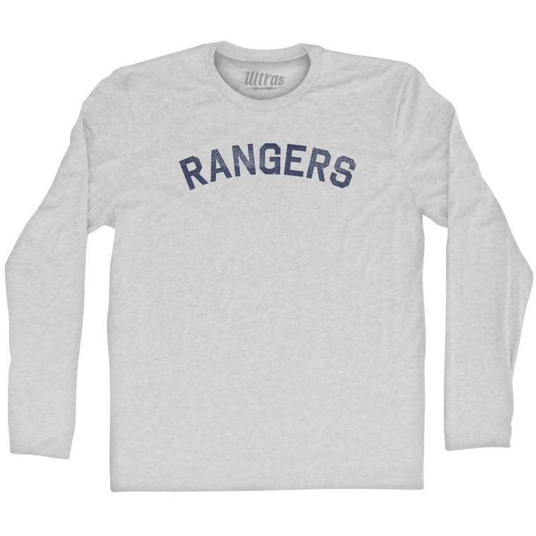 Rangers Adult Cotton Long Sleeve T-shirt - Grey Heather