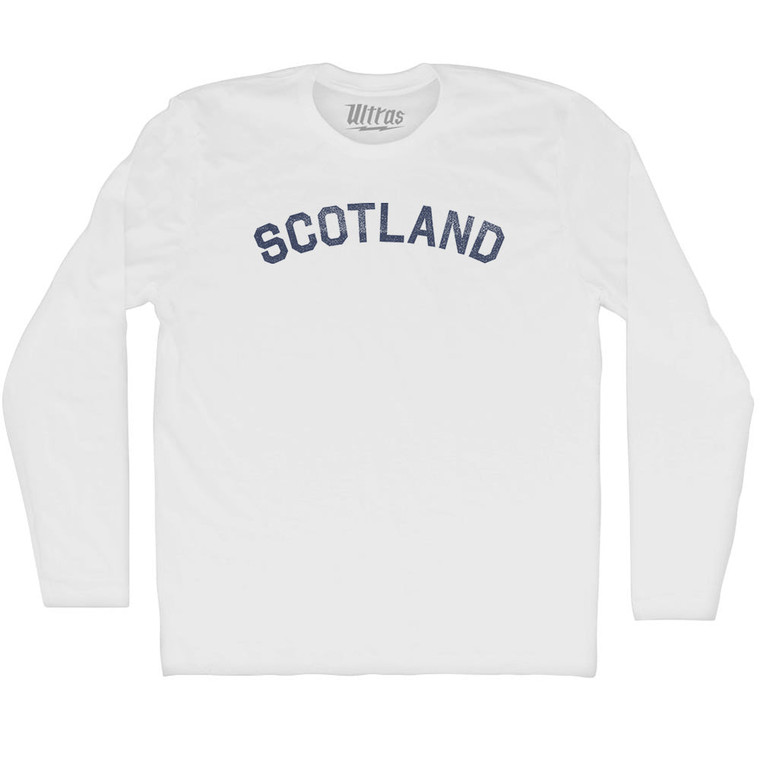 Scotland Adult Cotton Long Sleeve T-shirt - White