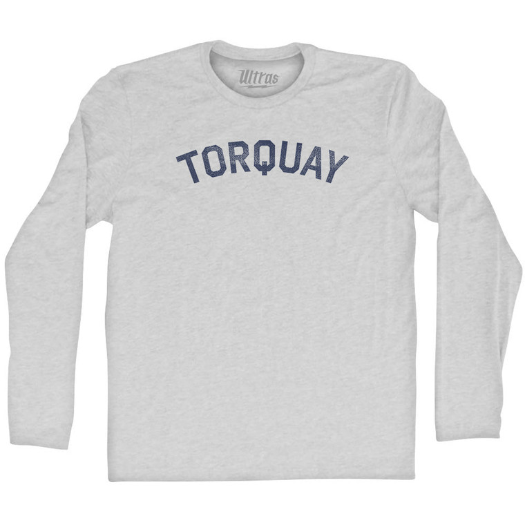 Torquay Adult Cotton Long Sleeve T-shirt - Grey Heather