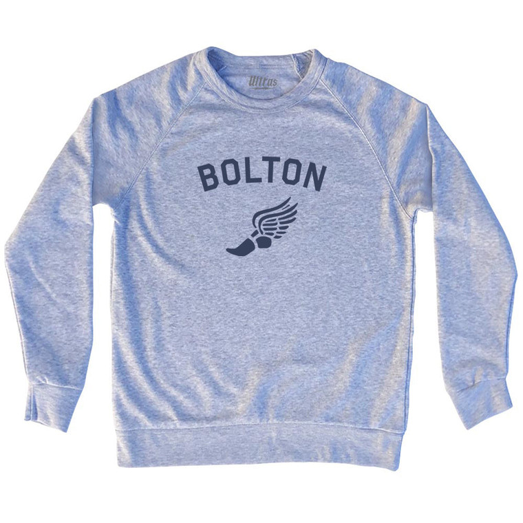 Bolton Running Track Winged Foot-Adult Tri-Blend Sweatshirt - Grey Heather