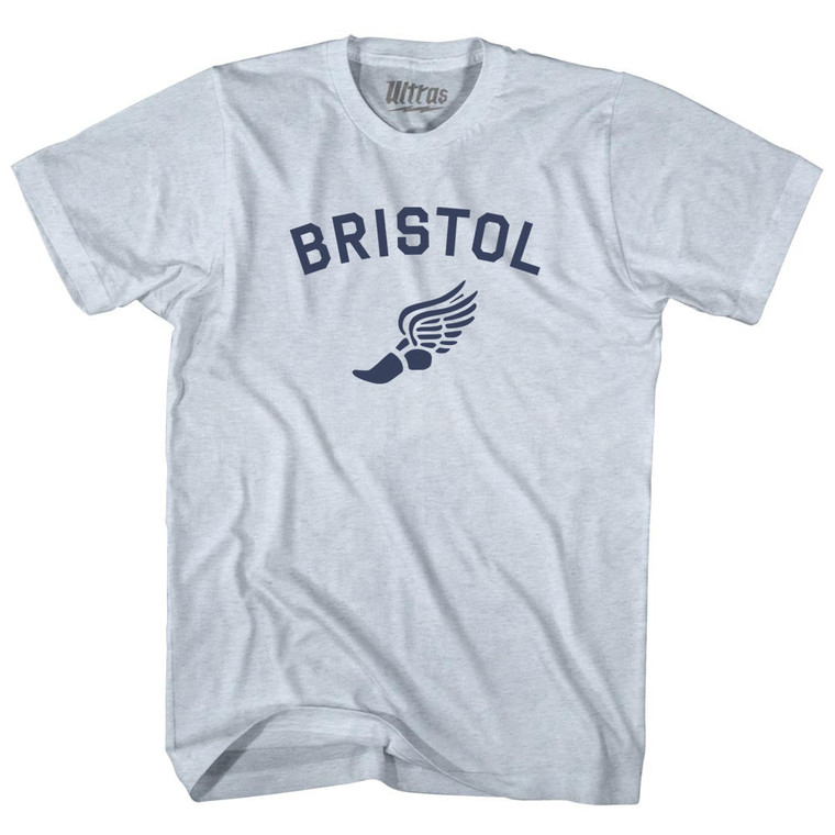 Bristol Running Track Winged Foot-Adult Tri-Blend T-shirt - Athletic White