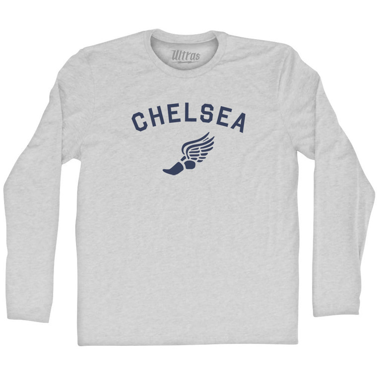 Chelsea Running Track Winged Foot-Adult Cotton Long Sleeve T-shirt