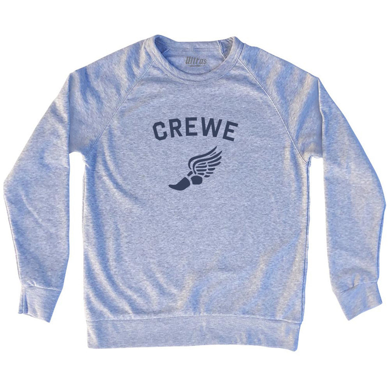 Crewe Running Track Winged Foot-Adult Tri-Blend Sweatshirt - Grey Heather