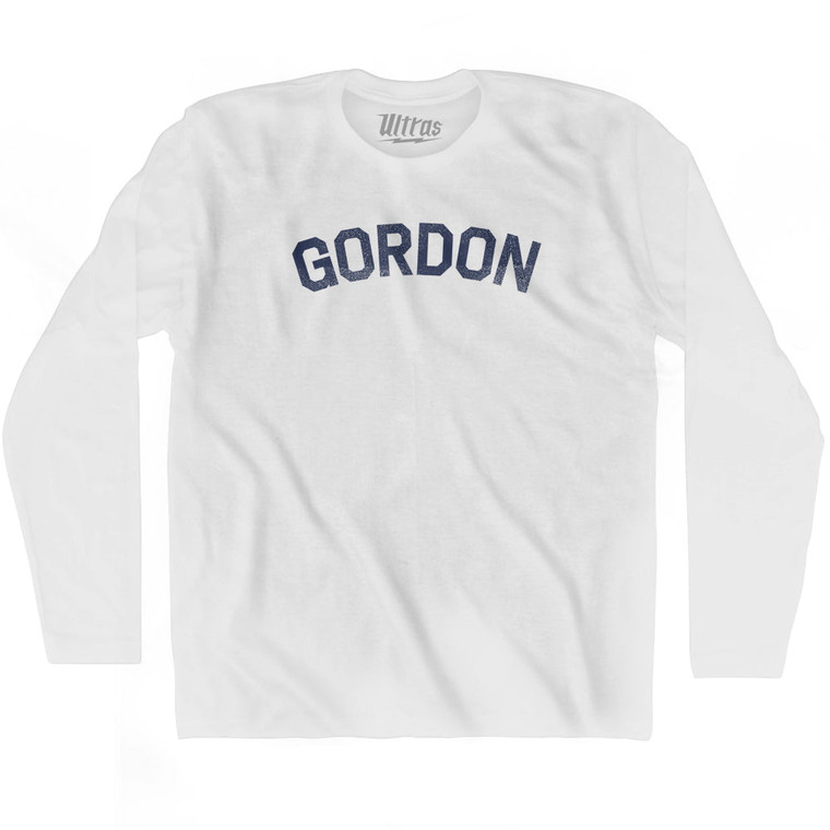 GORDON Adult Cotton Long Sleeve T-shirt - White