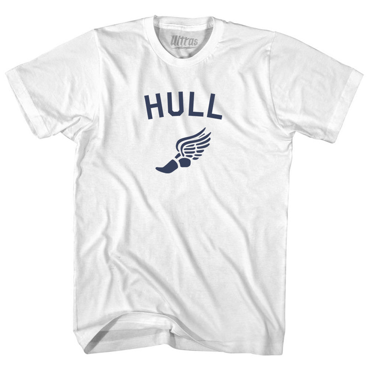 Hull Running Track Winged Foot-Adult Cotton T-shirt - White