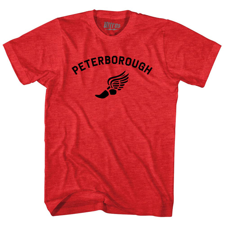 Peterborough Running Track Winged Foot-Adult Tri-Blend T-shirt - Athletic Red