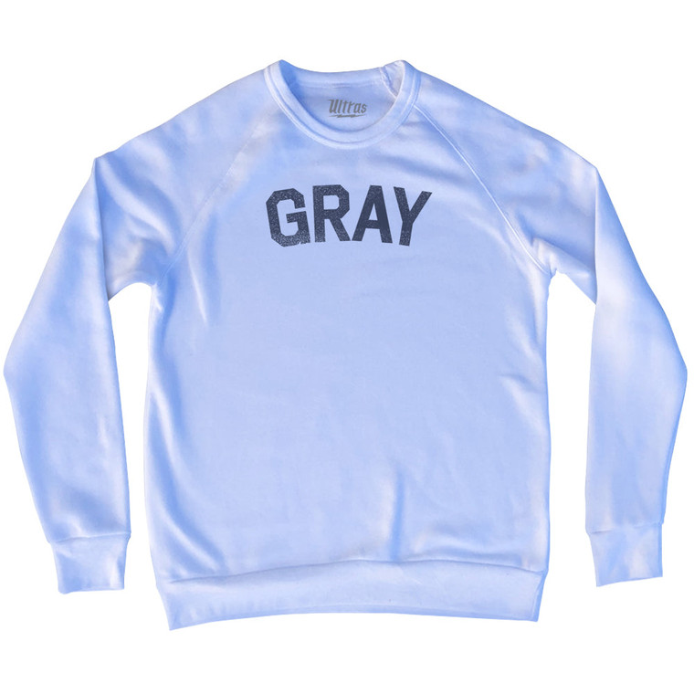GRAY Adult Tri-Blend Sweatshirt - White
